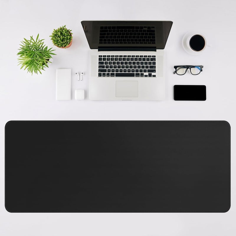 DIGSOM Black Mouse Pad Gaming Keyboard Pad 31.5 x 11.8 in Large Computer Mouse Pad with Anti-Slip Rubber Base and Stitched Edges, Extended Mouse Mat for Gaming Working - Image 3